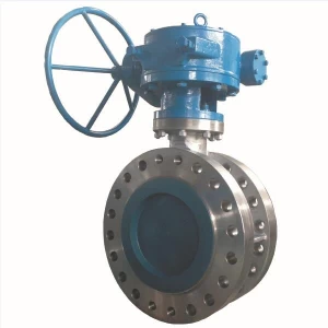 China 12'' 600LB CF8M metal seat triple offset butterfly valve handle wheel with worm gear operator RF connection butterfly valve manufacturer