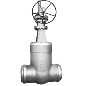 China 24'' 1500LB  A217 WC6 power plant pressure seal BW end gate valve manufacturer