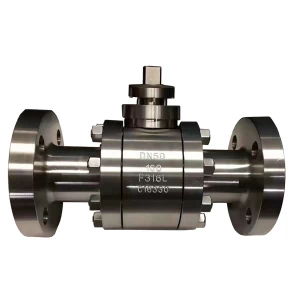 China DN50 PN160 F316L RF flange 3pc full port floating level operated ball valve manufacturer