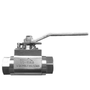 China Level operated 1/2'' 150LB ASTM A182-F304 Tungsten Carbide seat floating NPT connection 3 pc ball valve fabricante
