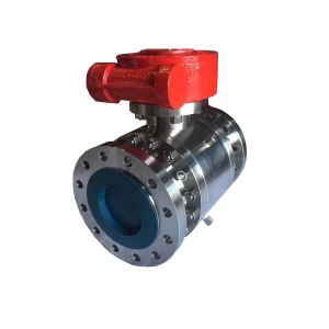 China Worm gear 6 '' 1500LB A182 F51 RF ball valve mounted on trunnion manufacturer