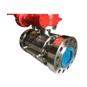 China Worm gear operated  6'' 1500LB A182 F51 trunnion mounted full port RF ball valve manufacturer