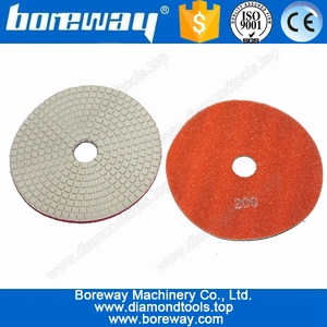 चीन ग्रेनाइट, सूखे और गीले उपयोग पत्थर चमकाने के लिए 125mm हीरा पॉलिश पैड उत्पादक