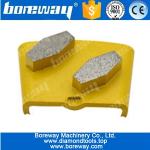 China 2 Sechs-Winkel-Diamant-Segment Bodenschleifblöcke für HTC Bodenschleifmaschine Hersteller