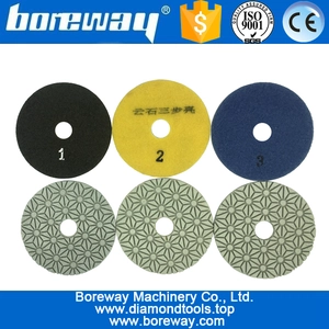 चीन 3 चरणों सूखी और गीला उपयोग हीरा पॉलिश पैड उत्पादक