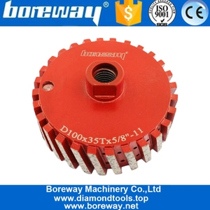 China 4 inch 100MM Zero Grinding Tolerance Drum Wheel For Granite Stone Sink Edge Removal Suppliers manufacturer