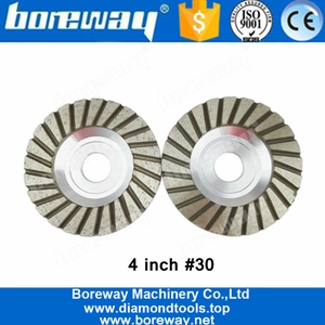 Cina Alesaggio ruota da 22,23 mm con tazza di macinazione a diamante in alluminio n. 30 da 4 pollici per calcestruzzo di granito produttore