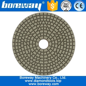 China 4inch 100mm 3 steps five-pointed star wet use diamond polishing pads for marble granite quartz concrete ceramic manufacturer