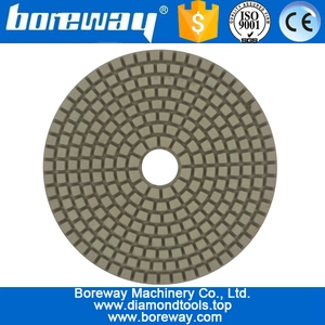 China 4inch 100mm 3 steps white square diamond polishing pads for polishing marble granite quartz concrete ceramic manufacturer