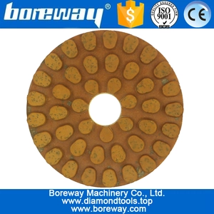 चीन 4inch 100 मिमी पत्थर कंक्रीट सिरेमिक पॉलिश करने के लिए 5 चरणों गीले का उपयोग धातु हीरा चमकाने पैड उत्पादक