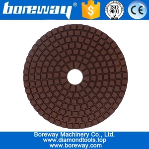China 4inch 100mm 7 steps brown square type wet use diamond polishing pads for stone ceramic concrete manufacturer