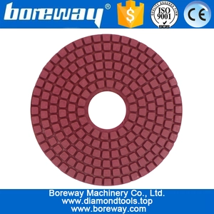 China 4inch 100mm 7 steps red square type wet use diamond polishing pads for concrete ceramic stone manufacturer