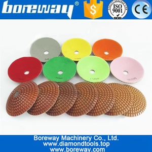 中国 7個/セット凸型ウェットダイヤモンド研磨パッドボウル形ダイヤモンドサンディングディスク用石コンクリート メーカー