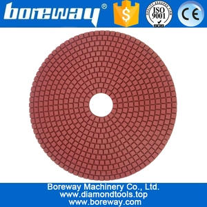 China 8inch 200mm 7 steps wet use red square type diamond polishing pads manufacturer
