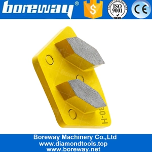 China Best Sale Trapezoid Bose 2 Hexagon Segment Metal Diamond Polishing Grinding Pads For Floor Grinder 2020 manufacturer