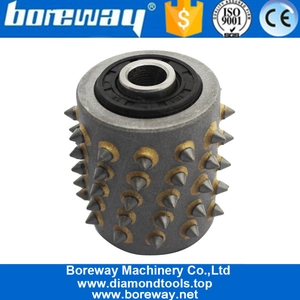 China Boreway Bush Hammer Roller With 60s For Concrete And Stone Litchi Surface manufacturer