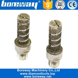 China China Price D25xL50x1/2"Gas Left Thread Electroplate CNC Diamond Finger Bit For Glass Marble Manufacturer manufacturer