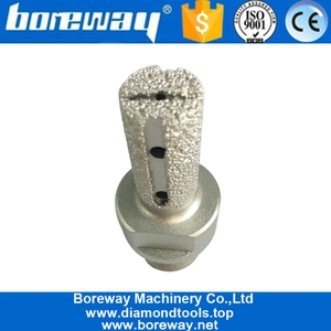 China D16*30T*1/2"G 30/40# Diamond Vacuum Brazed Coarse Finger Grinding Bit For Counter Top manufacturer