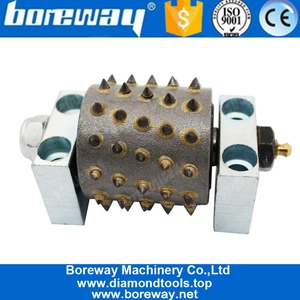 China Werksverkauf Glattschleifen Beton Granit Stein Litschi Oberfläche 60er Jahre Bush Hammer Wheel Rollers Tools Hersteller