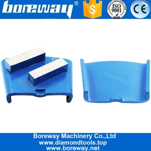 China HTC Floor Pad Diamond Grinding Shoes With Two Rectangle Shape Segments manufacturer