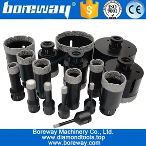 中国 5 / 8-11糸の関係が付いている良質の乾式穴あけ工具の真空ろう付けされたダイヤモンドの穿孔機ビット メーカー