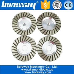 China Hochwertiger, flacher Turbo Aluminium-Diamantschleifscheibe für Steinschleifscheibe für Granitbeton Hersteller