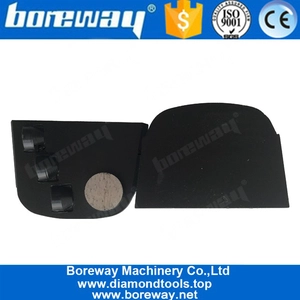 中国 3つの半分のPCDと1つのラウンドダイヤモンドセグメントを持つラビナコンクリート研削プレート メーカー
