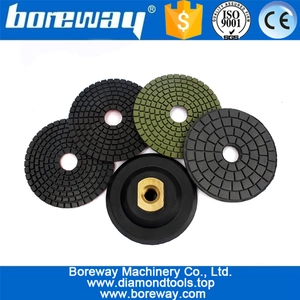 中国 低価格ダイヤモンドツール3ステップ研削ディスク+バフ研磨パッド+表面カウンタートップ研磨用ラバーバッカーパッド メーカー