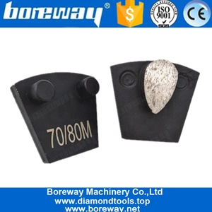 चीन कंक्रीट और पत्थर के फर्श के लिए सिंगल ओवल सेगमेंट दो पिन डायमंड कंक्रीट पीस उपकरण उत्पादक