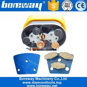 China Drei Sechskant-Segment-Trapez-Beton-Metall-Bond-Schleifpads Werkzeuge zum schnellen Anschließen von Lieferanten von Schleifmaschinen Hersteller