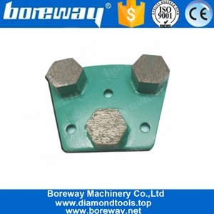 中国 コーティング除去のための3つの六角形セグメント最高品質ダイヤモンド台形研削靴 メーカー