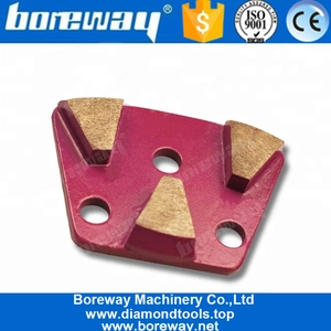 China Drei Segmente Metallbond Diamantschleifschuhe mit 3 Löchern M6 Gewinde Hersteller