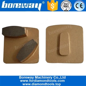 China Zwei ovale Segmente Redi-Lock Metalldiamant-Schleifpolierschuh für Betonboden Hersteller