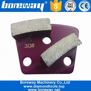 China Zwei Segmente M6 M8 Löcher Metallbindung Trapez Diamantschleifscheiben für Betonboden Hersteller