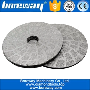中国 真空ろう付けされたダイヤモンド研削パッドディスク石石膏の床の直径100mmドライまたはウェットシェイピングまたはスベリング平滑面ラフサーフェス メーカー