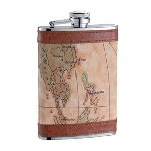 Новый нержавеющей стали фляжка Браун Кожаный чехол 6oz