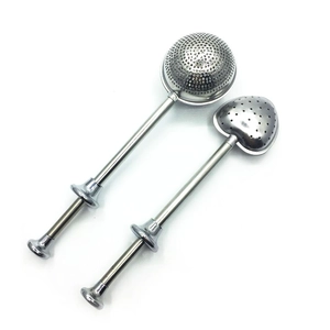 Long-Handled Tea Strainers Tea Infuser Round Ball and Heart Shaped Pack of2