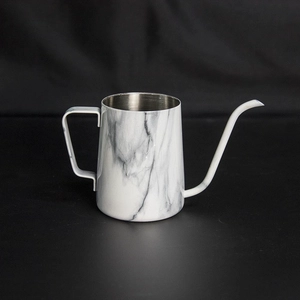 Aço inoxidável de mármore de grãos de café cafeteira chaleira de gotejamento