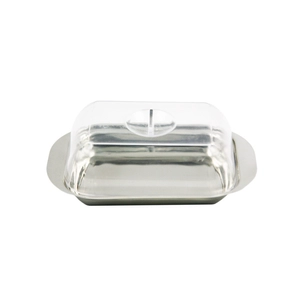 Caixa de manteiga de aço inox com tampa transparente EB-CB03
