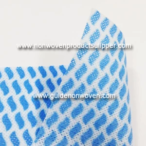 蓝叶印花60％粘纤40％涤纶22目水刺无纺布清洁布