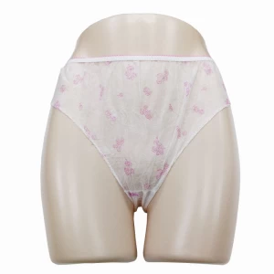China Adult Disposable Underwear Vendor Unisex Spa Non Woven Panties With Elastic Waistband