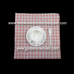 全紅色和白色方格印刷氣流餐桌餐巾