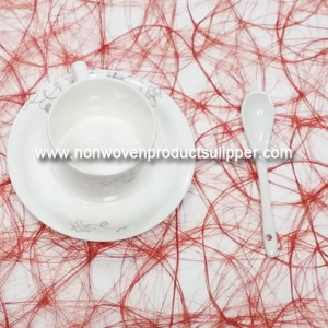 GTDL1001-C Red Color Floss Non Woven Fabric для оптового стола Украшение из полиэстера Custom Christmas Placemat