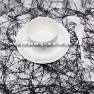 GTDL1001-F黑色特种聚酯无纺布面料用于餐桌装饰