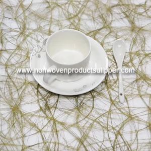 GTDL1001-K tessuto di carta da imballaggio fiore non tessuto filo interdentale dorato di colore per tavoli dell'hotel