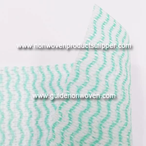 그린 웨이브 인쇄 70 % Viscose 30 % 폴리 에스터 10 Mesh Duty Wipes Spunlaced Non-woven Fabric