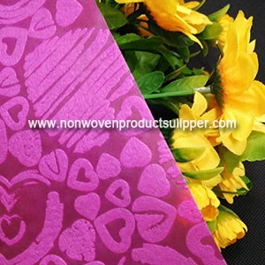 Heart-shaped Rose Red Embossing GT-HSRORE01 Polypropylene Spunbonded Non Woven For Plant Packaging