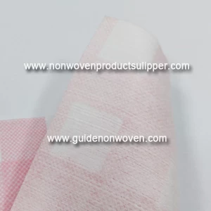 粉红色方形印花100％粘胶素清洁擦拭水刺无纺布