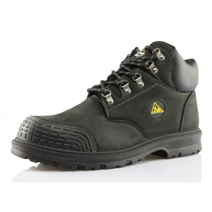 0190 wenzhou black nubuck leather safety men boots
