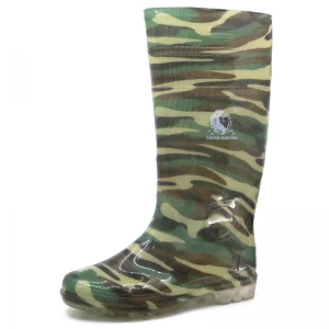103-5 Anti-dérapant imperméable camouflage non sécurité PVC paillettes bottes de pluie pour hommes